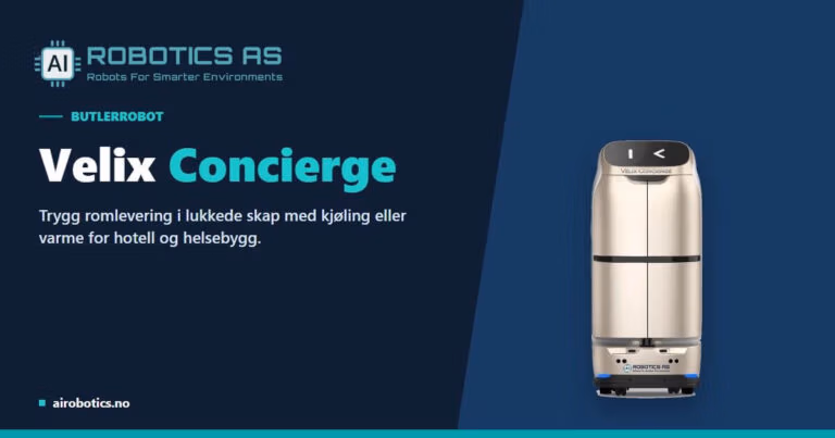 Room Service Robot Guide: Slik Forandrer De Hotellopplevelsen 2026 1 Velix Concierge butlerrobot